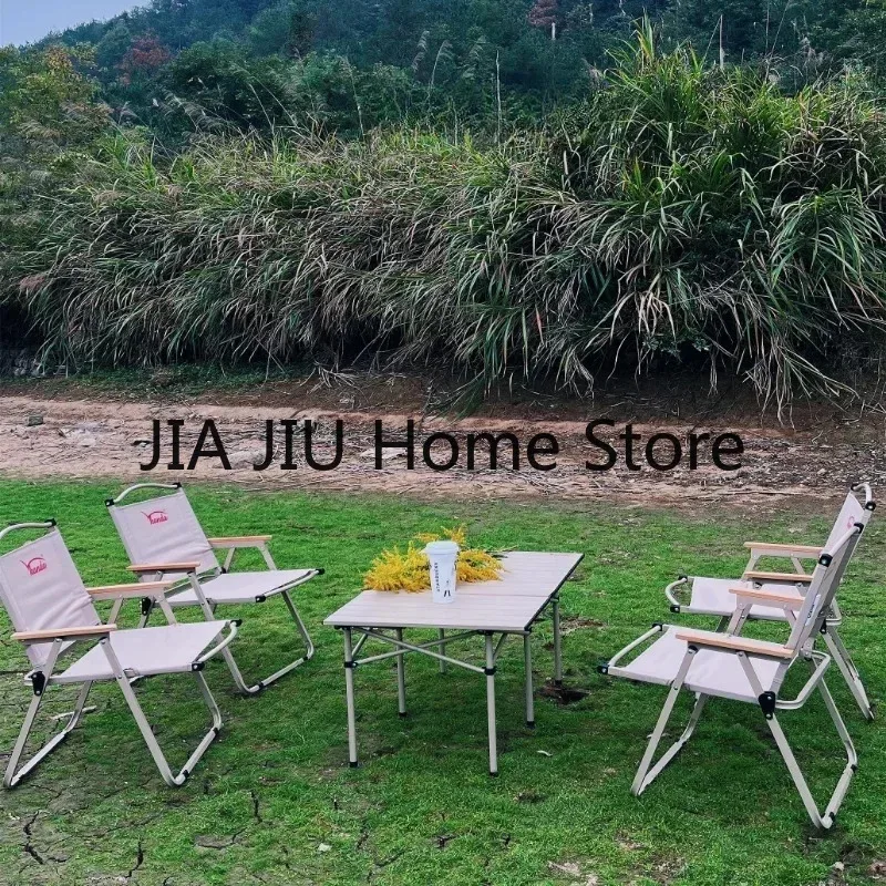 

Outdoor Folding Beach Chairs Portable Camping Fishing Picnic Beach Chairs Arm Lawn Cadeira De Praia Patio Furniture QF50OC