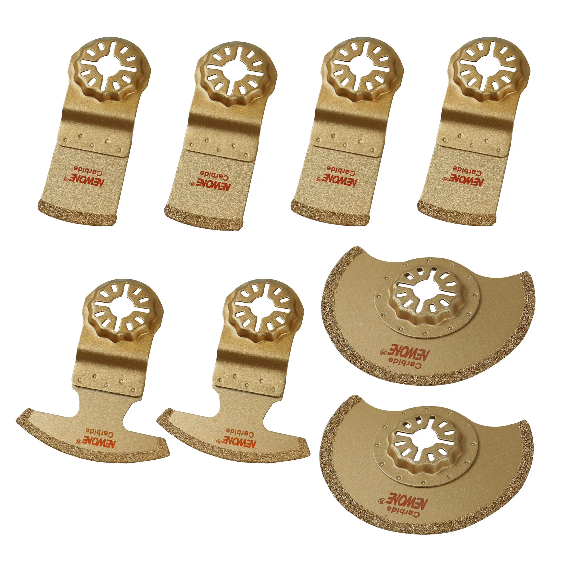 NEWONE 8pcs Carbide Oscillating Tool Blade, Multi-tool saw blades Multi Tool Mortar Cutting Saw Blades for tile concrete cutting