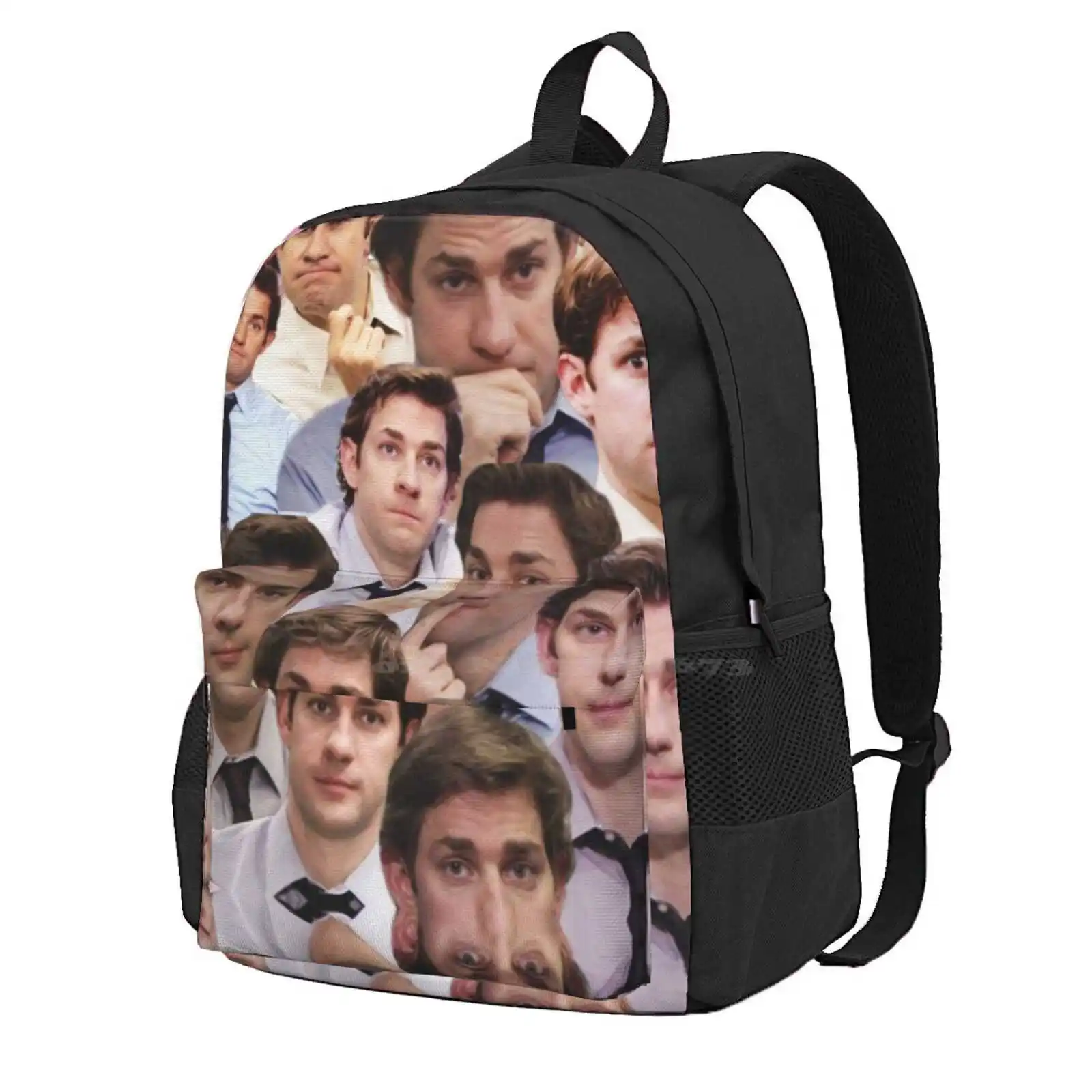 Jim Makes The Face Hot Sale Schoolbag Backpack Fashion Bags The Office Us Jim Halpert John Krasinski Tv Collage