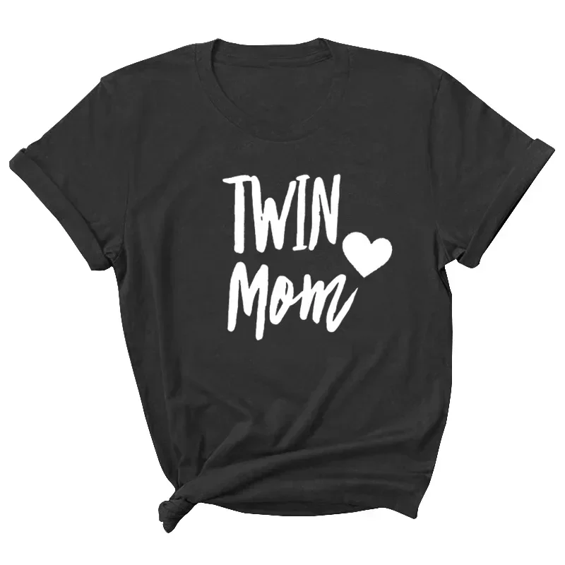 

Женская футболка, женские топы, одежда Camisetas Mujer Twin Mom, женская футболка с буквенным принтом, уличная одежда с короткими рукавами, летняя футболка ﻿ с