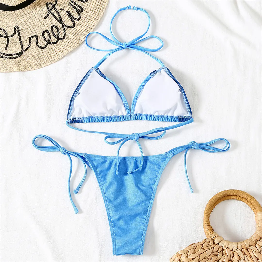 Neuer sexy, zweiteiliger Bikini mit Neckholder-Ausschnitt, brasilianischer Stil, Damen-Badeanzug, zweiteiliges Bikini-Set, Badebekleidung, Badeanzug, Schwimmbikini V3026 – Detail 11