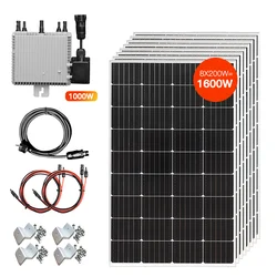 BOGUANG Wodoodporny system paneli słonecznych zestaw elektrowni balkonowych 1600W Panele słoneczne z falownikiem 1000W do domu kompletny zestaw 220V 230V Home Grid SolarPanel system