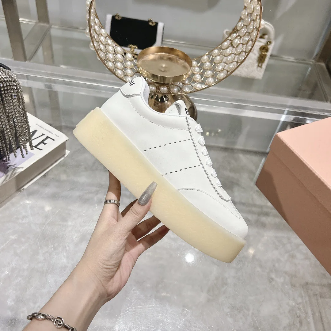 

Кожаная спортивная обувь с круглым носком на толстой подошве, повседневная женская обувь, увеличивающая рост, моральная тренировочная обувь, женская обувь, модная обувь в стиле ретро