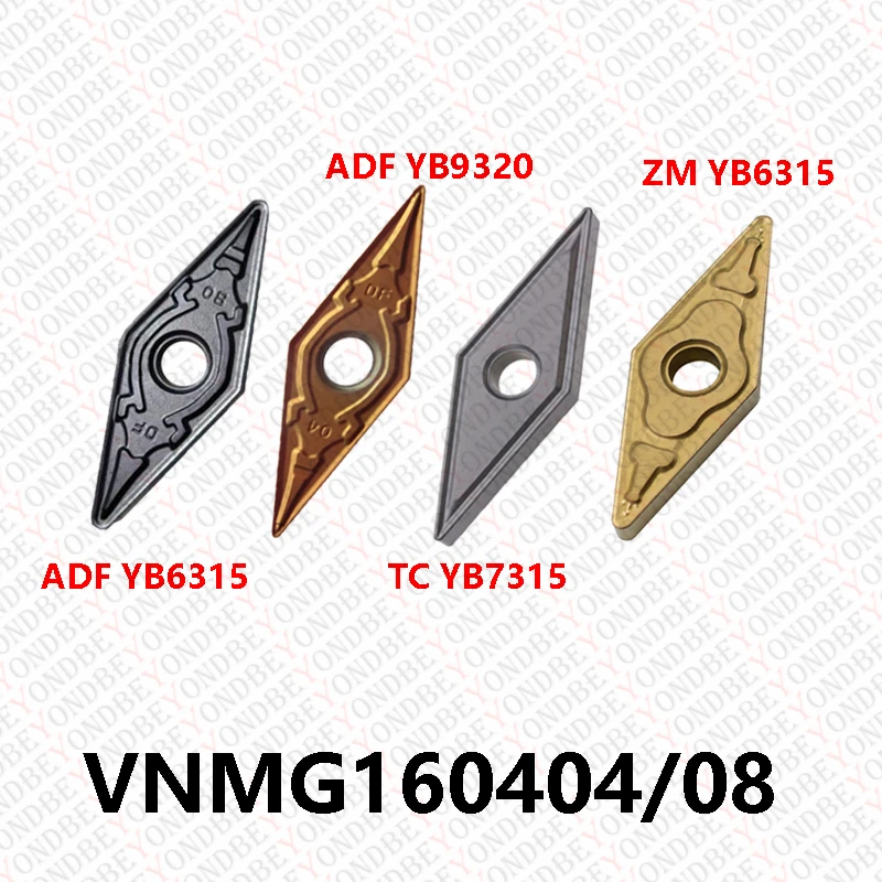 

VNMG160404 VNMG160408-ADF-TC-ZM YB9320 YB6315 YB7315 Carbide Inserts VNMG 16 for Steel & Stainless Cast Iron Turning Tool MVJNR