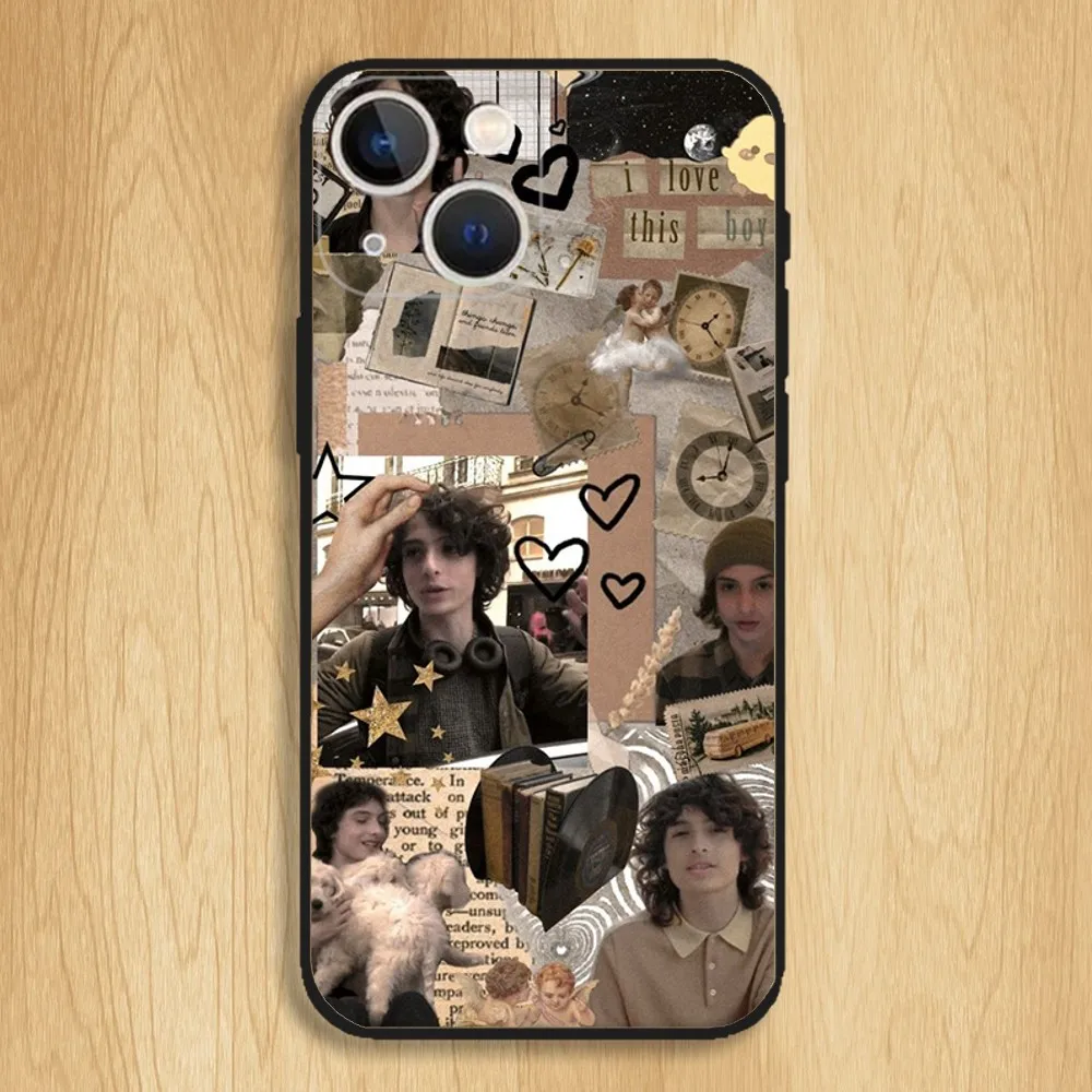 Finn Wolfhard Actor Singer Phone Case For iPhone15,14,13,12,11,Pro,Max,Plus,Mini,X,XS,XR,8,7,6,S,Plus,SE Soft Black Case