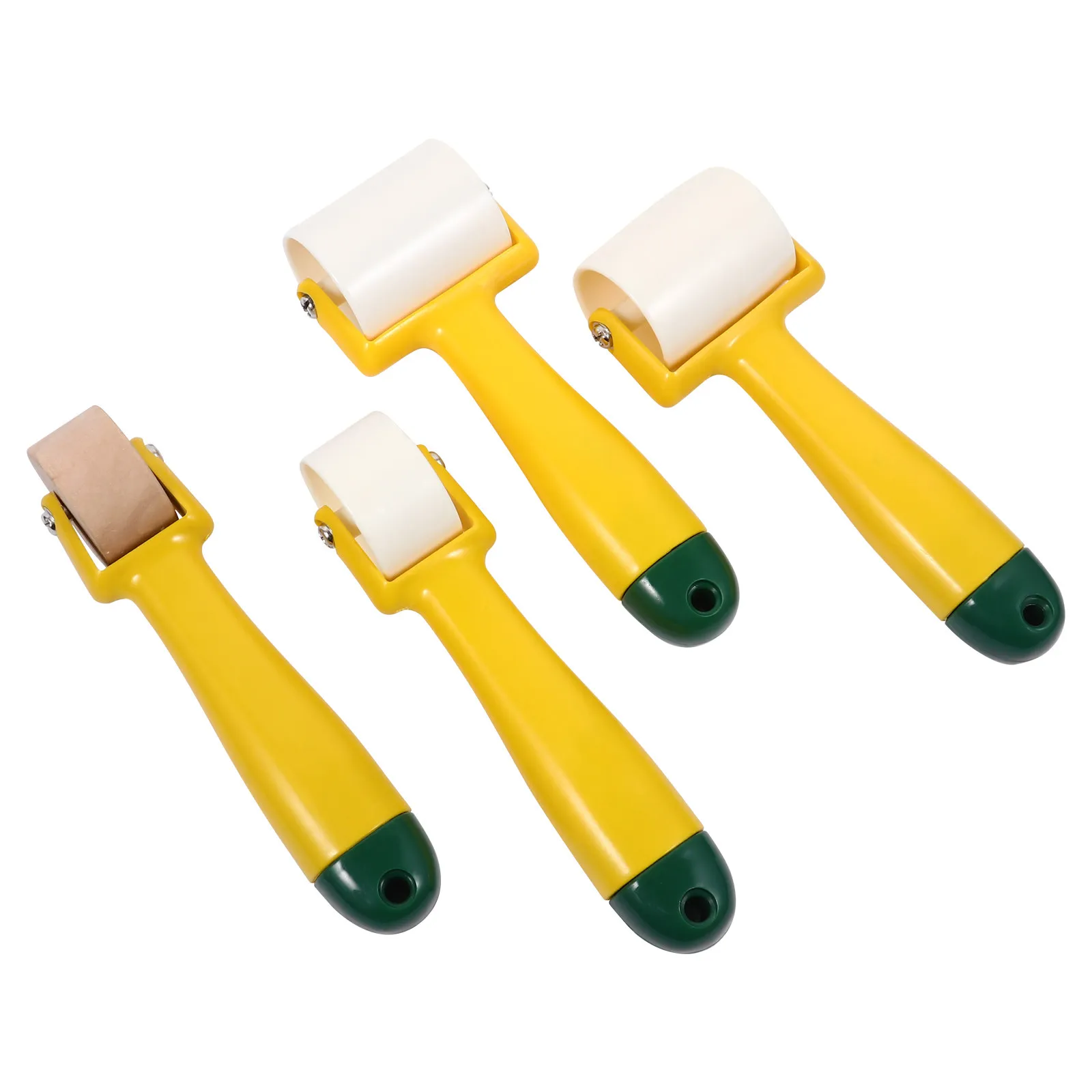 4Pcs Wall Paper Construction Tools Seam Roller Flat Roller Wheel Pressure Device for DIY Wallpaper Installation and Adhesion