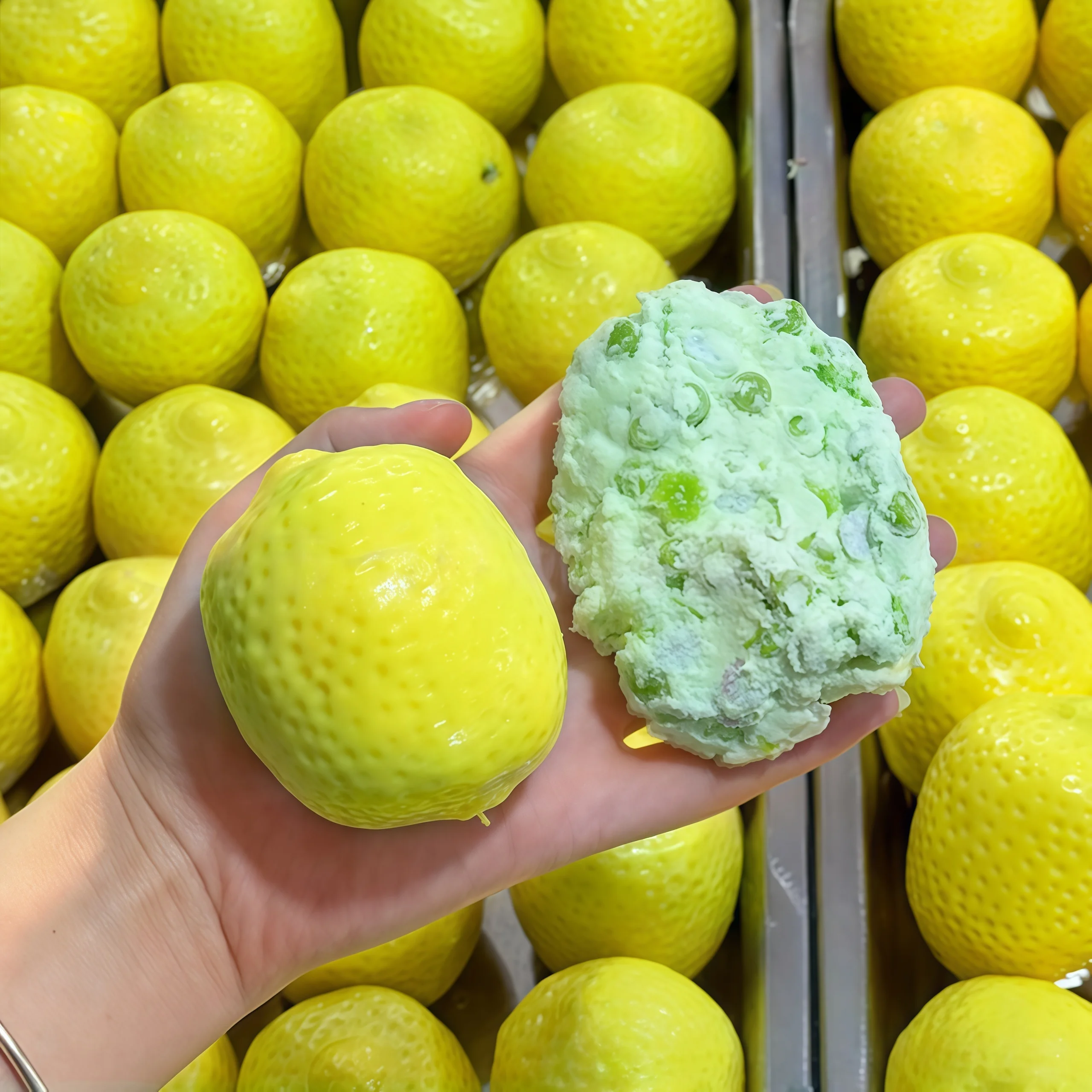 Color Changing Lemon Block Filled Handmade Ball, Lemon Block Stress Relief Toy, Fruit Shaped Stress Relief Toy, Plasticity
