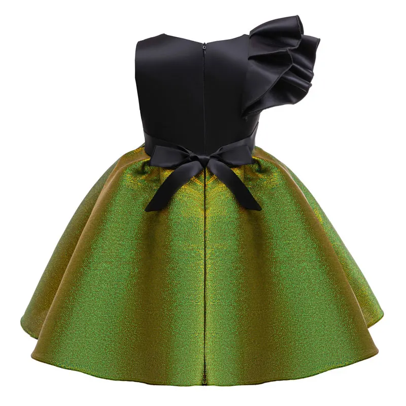 Fashion Solid Colro Girls Party Dress Lace Mesh Bow Kids Dresses for Girls Summer Children Girls Evening Dresses 2-10 Years