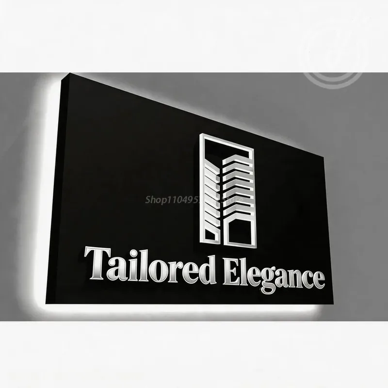 Tailored Elegance Custom 3D LED Sign, Metal Neon Wall Acrylic Letters Restaurant Business Brand Logo Advertising Signboard