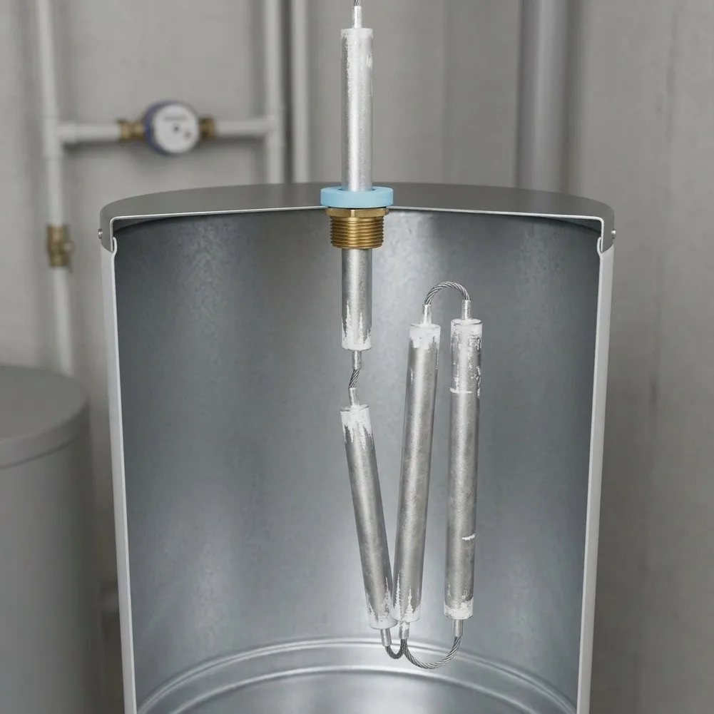 Conjoined Magnesium Rod for Constant Temperature Water Tanks Providing Cathodic Protection and NPT3/4 Thread Compatibility