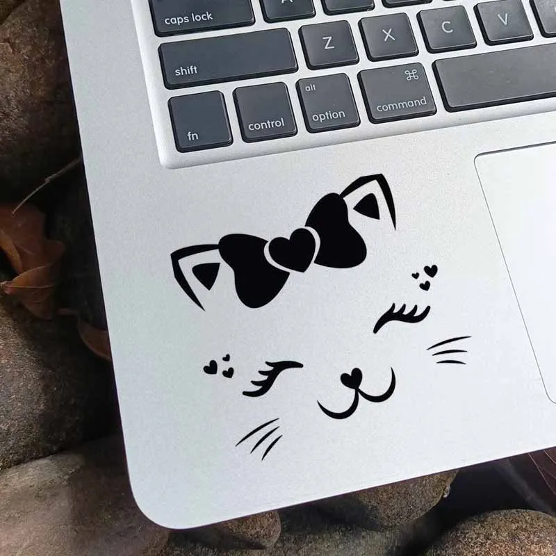 Cute Kitten Smile Vinyl Laptop Sticker for Macbook Air 13 M1 Pro 14 16  Retina 11 15 Inch Mac Notebook Skin Decor Trackpad Decal