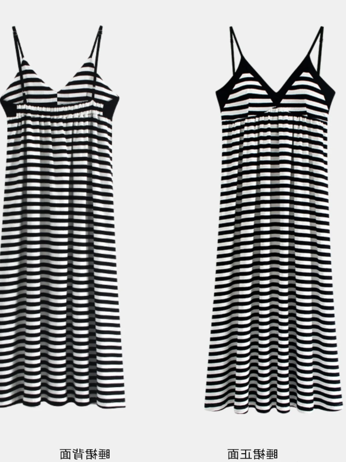 

Summer plus Size Loose Striped Knee-Length Sleepwear Women's New Style V-Neck Sleeveless Home Clothes Comfortable Nightgown