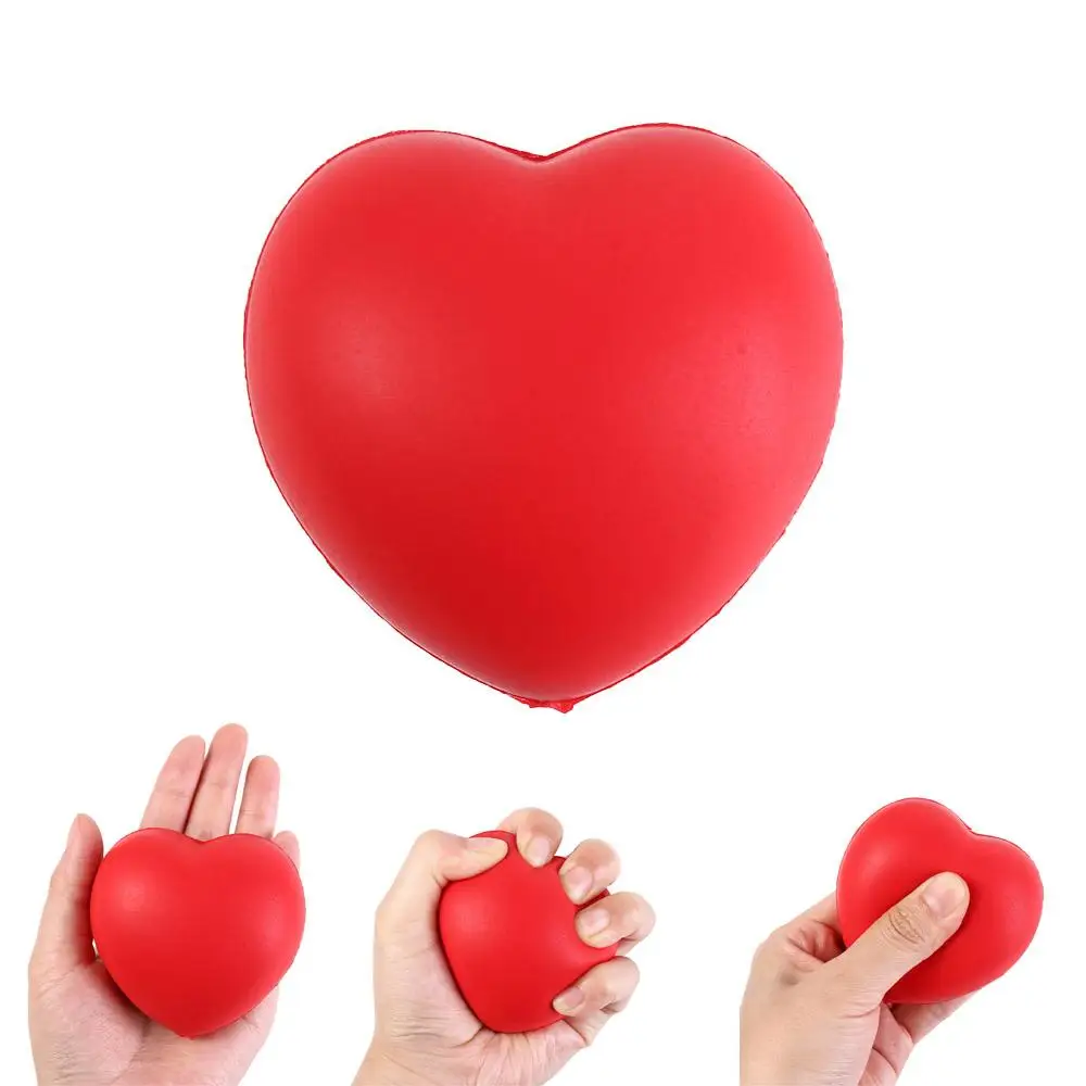 7cm Heart Stress Balls Valentine\'s Day Heart Shaped Foam Stress Relief Ball Valentine Home Theme Party Decor