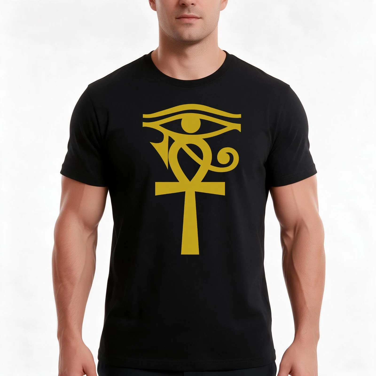 Egyptian Eye Of Horus Ankh Egypt Archaeologist T-Shirt Summer Casual Cotton Tee Oversized Streetwear Tops Unisex Men Women
