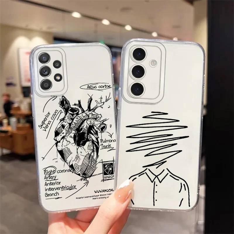 حافظة لهاتف سامسونج جالاكسي S25 Edge S22 FE S24 S20 Plus S21 نوت 20 Ultra 10 S23 Ultra Line نمط القلب