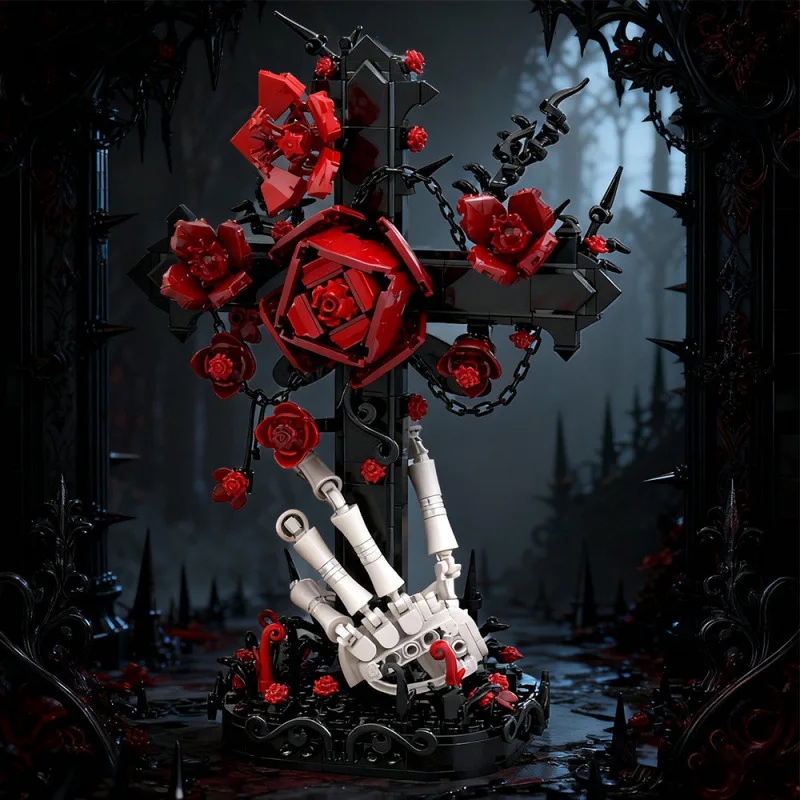 

Building Toy Flower Gothic Cross S0104 Assembled Blocks Art Craft Toy Home Decoration Ideal Present For Children Lovers