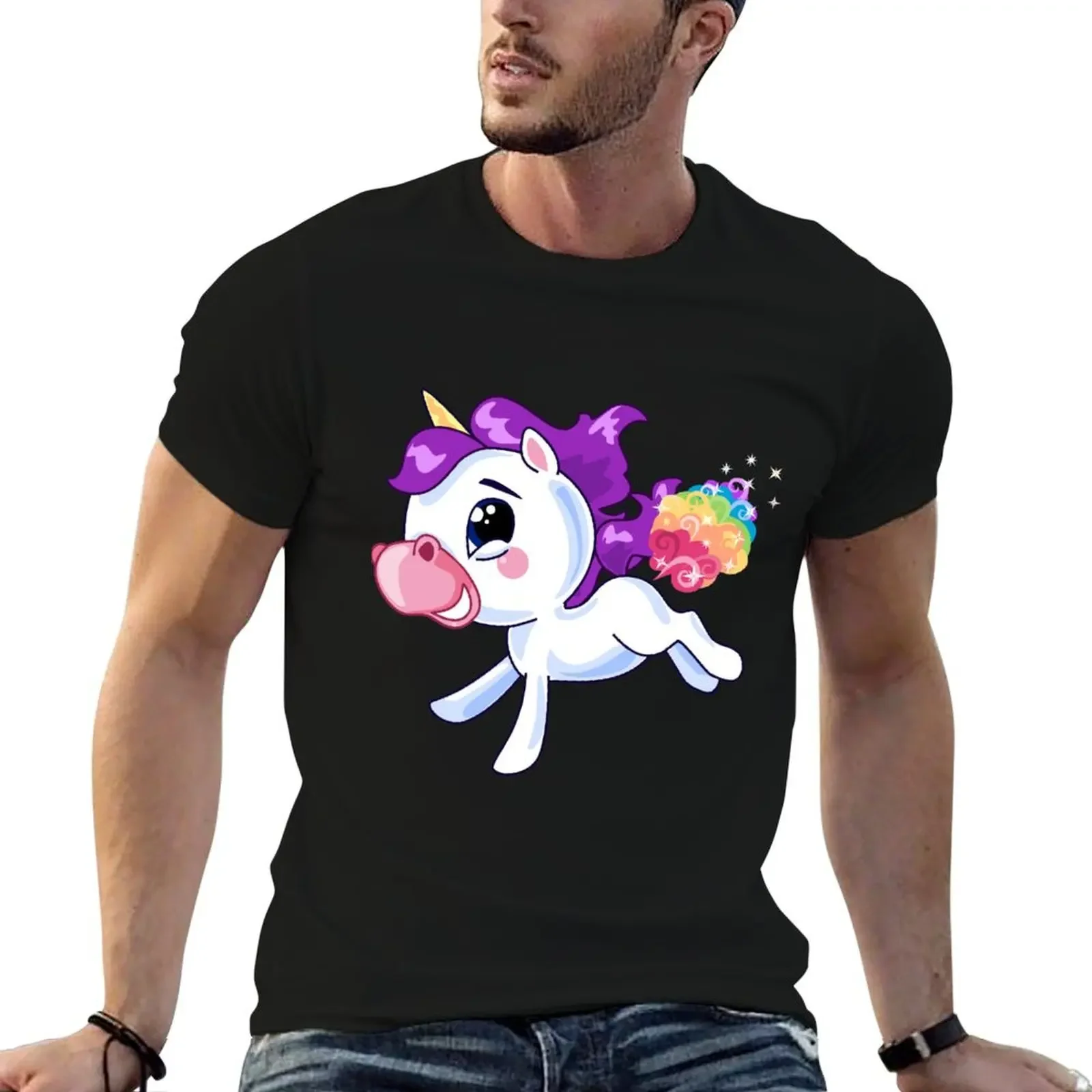 Rainbow Unicorn Farts T-Shirt cotton graphic tees boys whites tee shirts for men