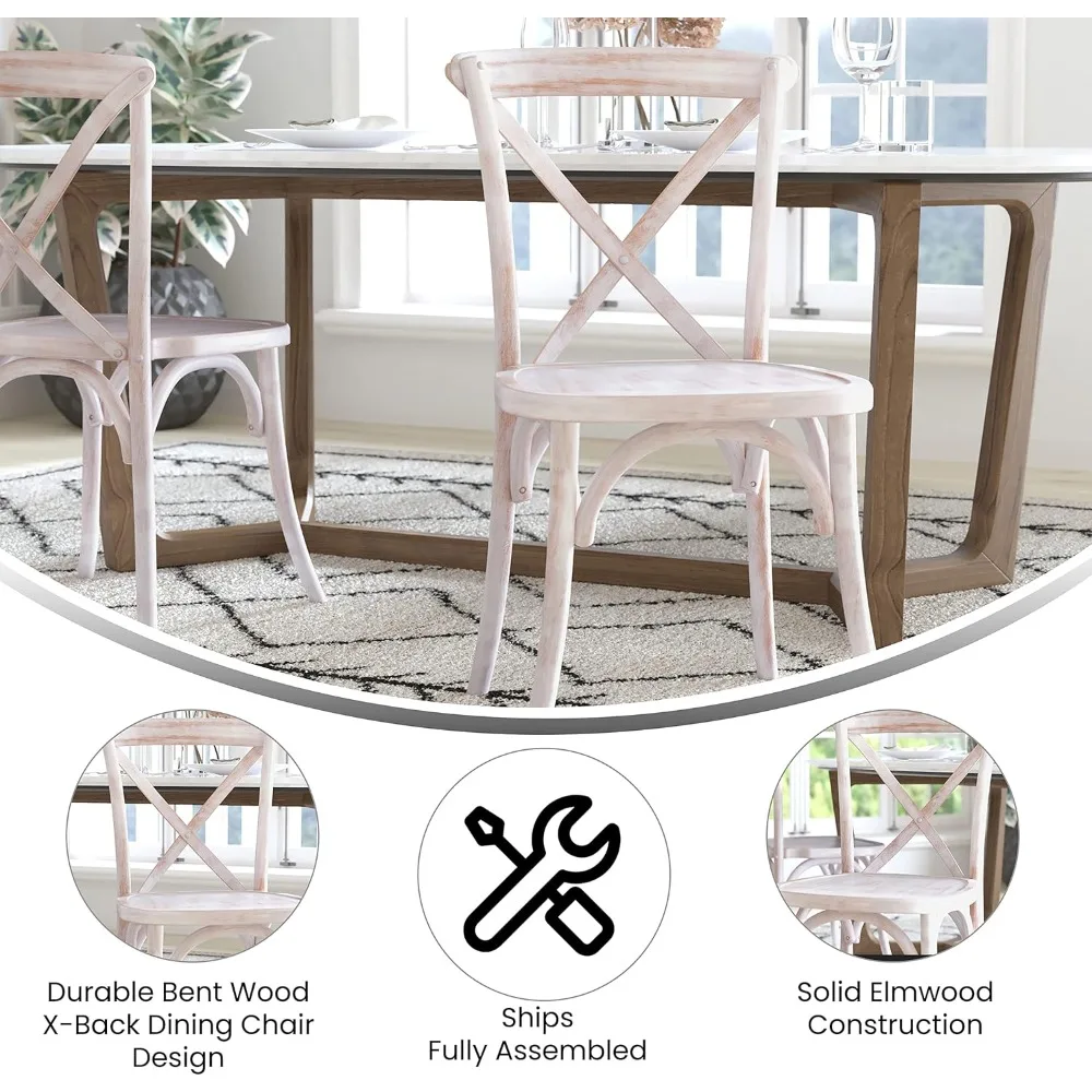 Back Bistro Style Wooden Dining Chair for Kitchens and Dining Rooms, High-Back Wood Stackable Kitchen