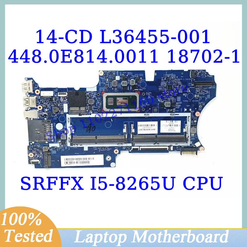 L36455-001 L36455-601 L37630-001 For HP 14-CD With SRFFX I5-8265U CPU 18702-1 Laptop Motherboard 448.0E814.0011 100% Tested Good