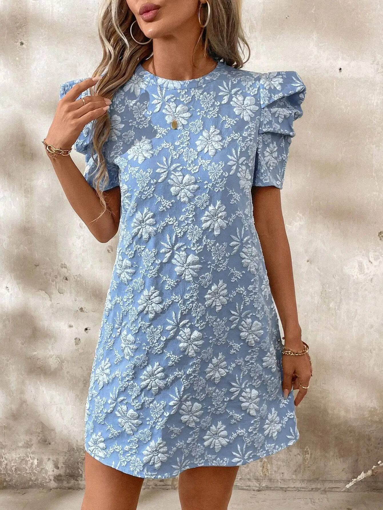 Women Puff Sleeve Floral Printed Mini Dress Fashion Streetwear Night Club Party Fitness Casual Retro Sundress Dresses