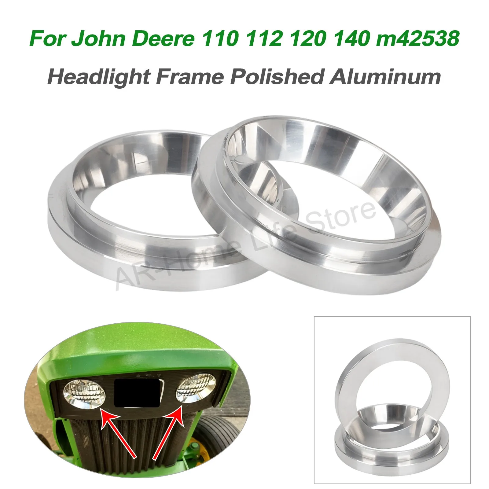 new-for-john-deere-model-110-112-120-140-m42538-headlight-frame-polished-aluminum-parts