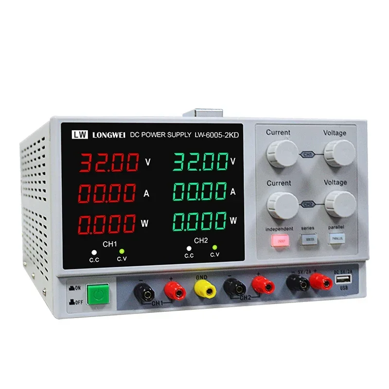 Longwei LW-6003-2KD 30V10A Adjustable Variable Lab Bench Dual Power Supply Multiple Output Laboratory Regulated DC Power Supply