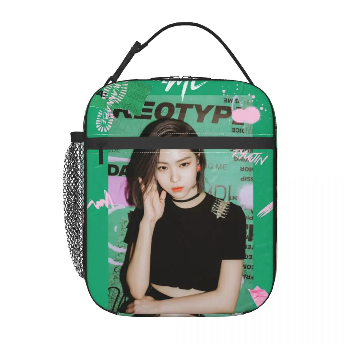 Kpop Star Girl Group ITZYS Ryujin Insulated Lunch Bag for Women Resuable Thermal Cooler Bento Box Office Work School