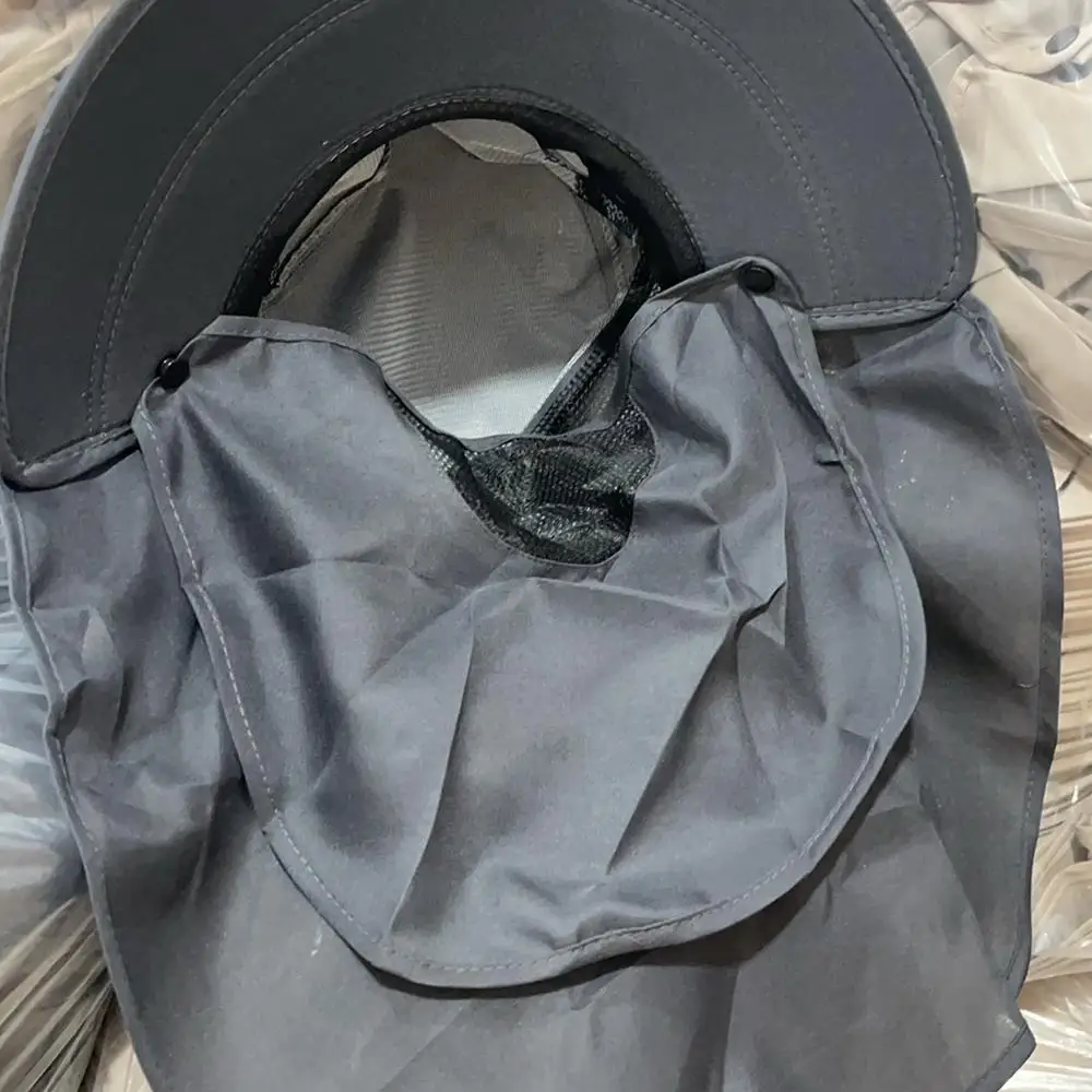 Topi Ember Pelindung Kemah Mendaki Uniseks Topi Matahari Musim Panas Topi Memancing Berburu Luar Ruangan Masker Dapat Dilepas Topi Nelayan Perlindungan Uv