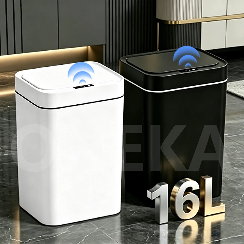 16L Household Smart Sensor Trash Can, special smart waste basket for bathrooms and toilets. It is suitable for compact space