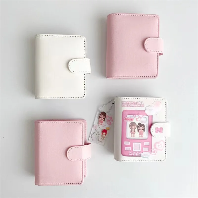 Macaron 3 ring Mini Loose-leaf Hand Book Student Portable Notebook Card book storage binder Kawaii School Supplies