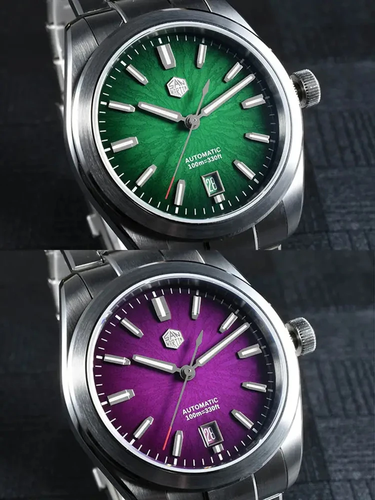 San Martin FKM 36/39/42mm vestido de lujo para hombre reloj mecánico automático de acero inoxidable Miyota 9015 natación impermeable SN0144