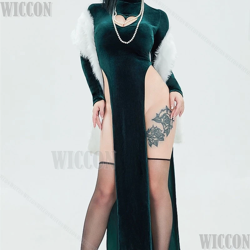 أنيمي فوبوكي من أنيمي واحد لكمة رجل فوبوكي شيونغسام تأثيري المرأة مثير فستان Velet حفلة الهالوين عيد الميلاد كرنفال البدلة ‌