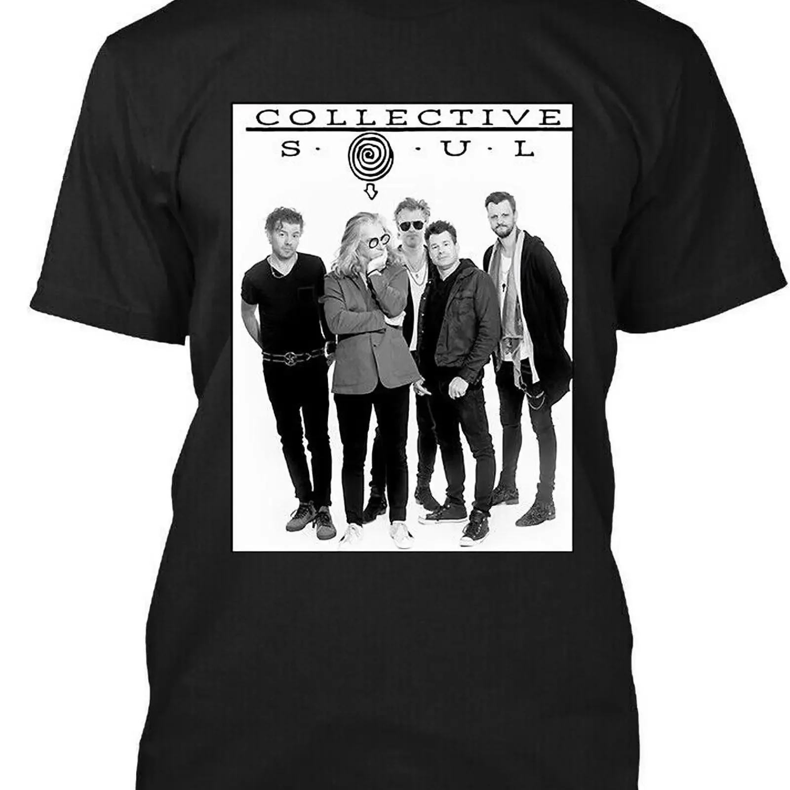 Limited NWT Collective Soul American Hard Music Members T Shirt S 4XL Black vintage Washed Breathable Top For Everyday Wear