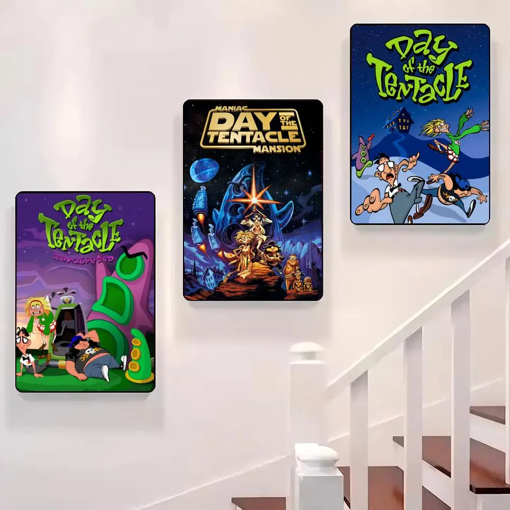 

Day of the T-Tentacle Painting Poster Sticky Wall Waterproof Home Living Room Bedroom Bar Aesthetic Decoration Perfect Gift