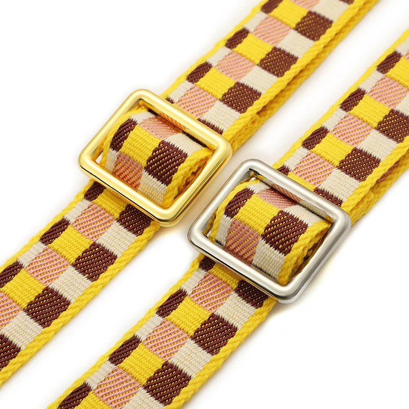 Adjustable Plaid Pattern Fabric For Lady Herrmess Handbag Strap Women For Designer Carry Belt Parts Bag Strap