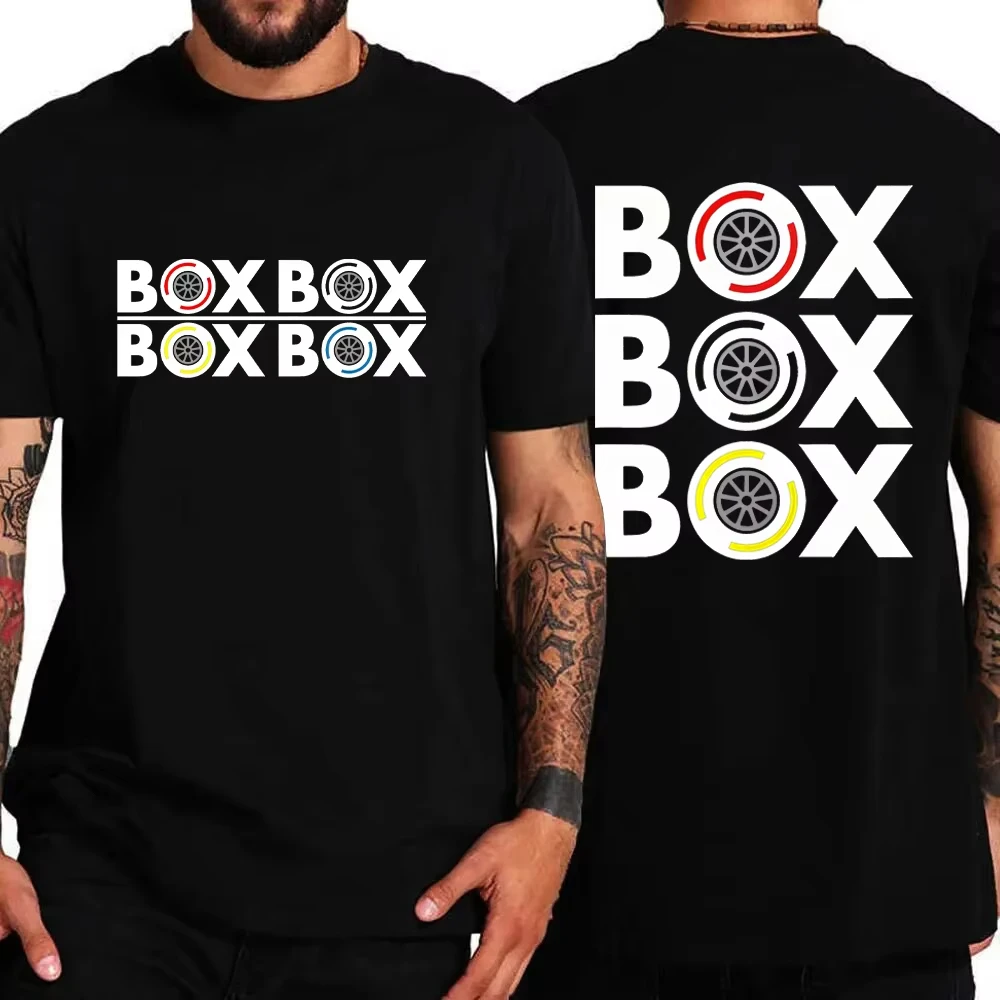 Camiseta para Hombre, Verano, Nueva Moda, Estampado de Neumáticos F1 "Box Box Box", Ropa Casual de Calle, Camiseta para Adultos y Niños, Tops de Carreras