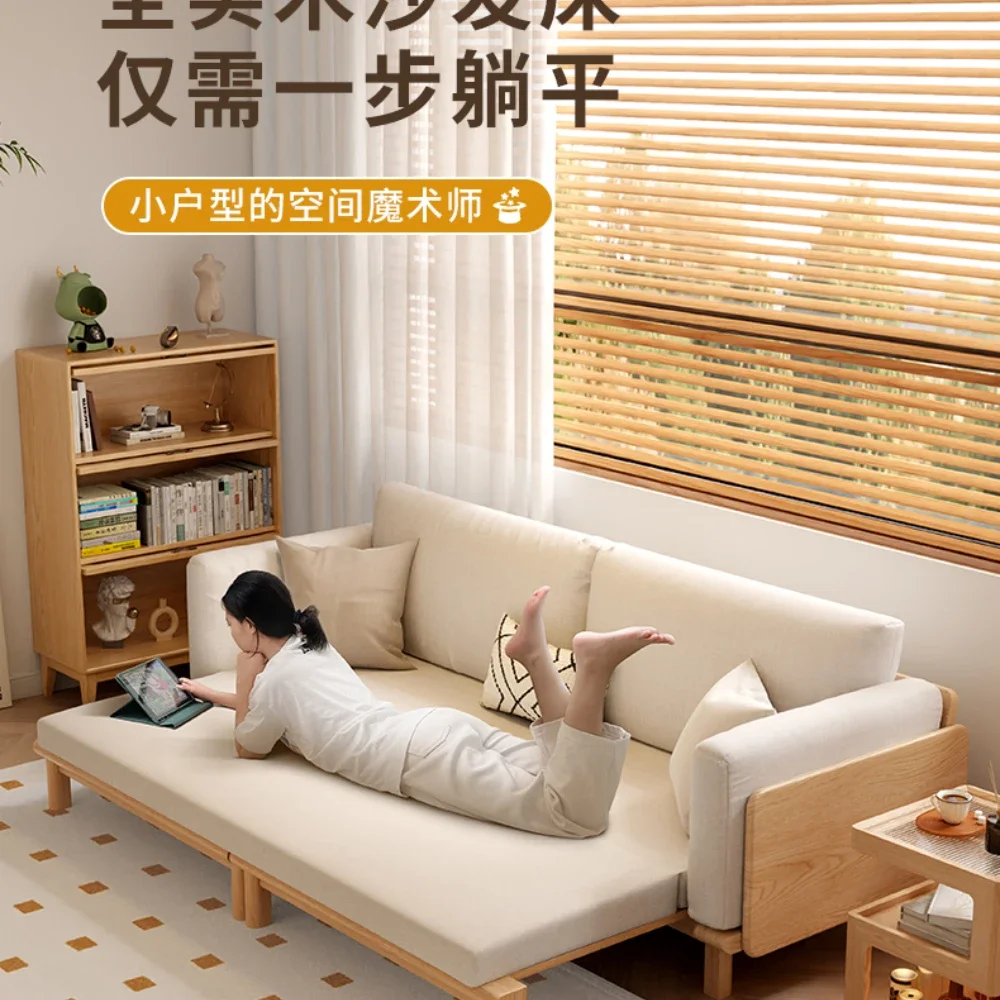 

Wooden Sofa Bed Foldable Dual-Purpose-Drawer Broaching Machine Living Room Telescopic Bed