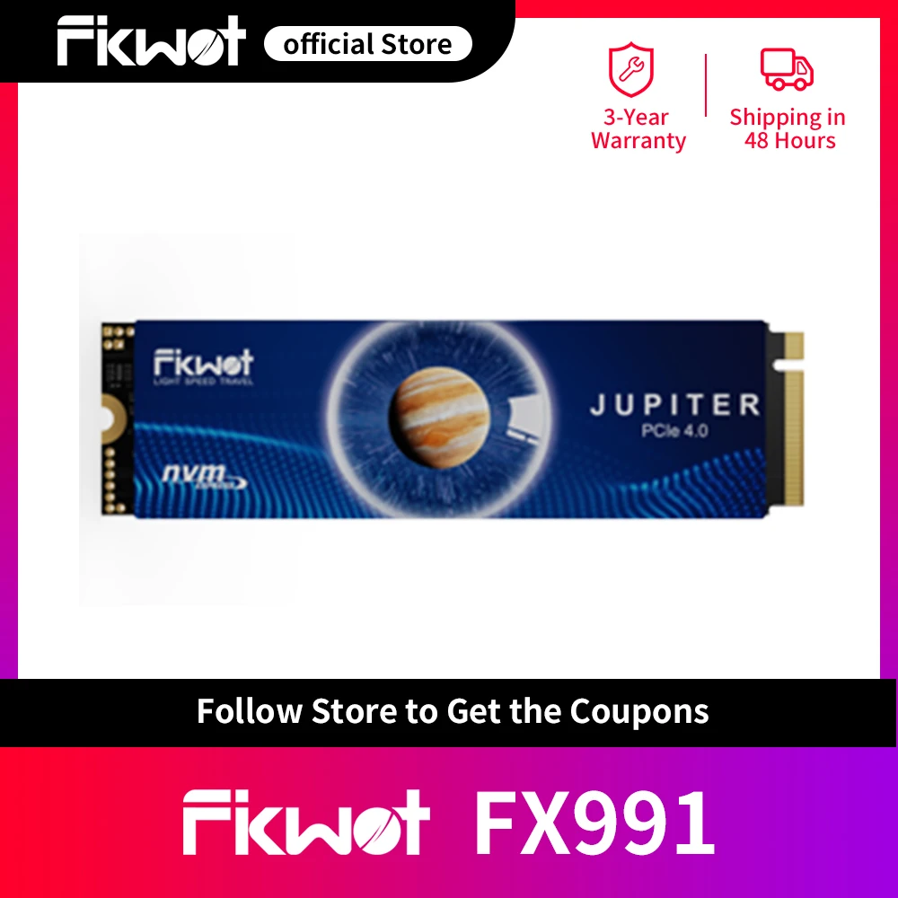 

Fikwot FX991 M.2 SSD PCIe4.0x4 7300 МБ/с 1 ТБ 2 ТБ 4 ТБ M2 2280 SSD 3D QLC NAND Внутренний твердотельный накопитель для PS5 Ноутбук Настольный ПК