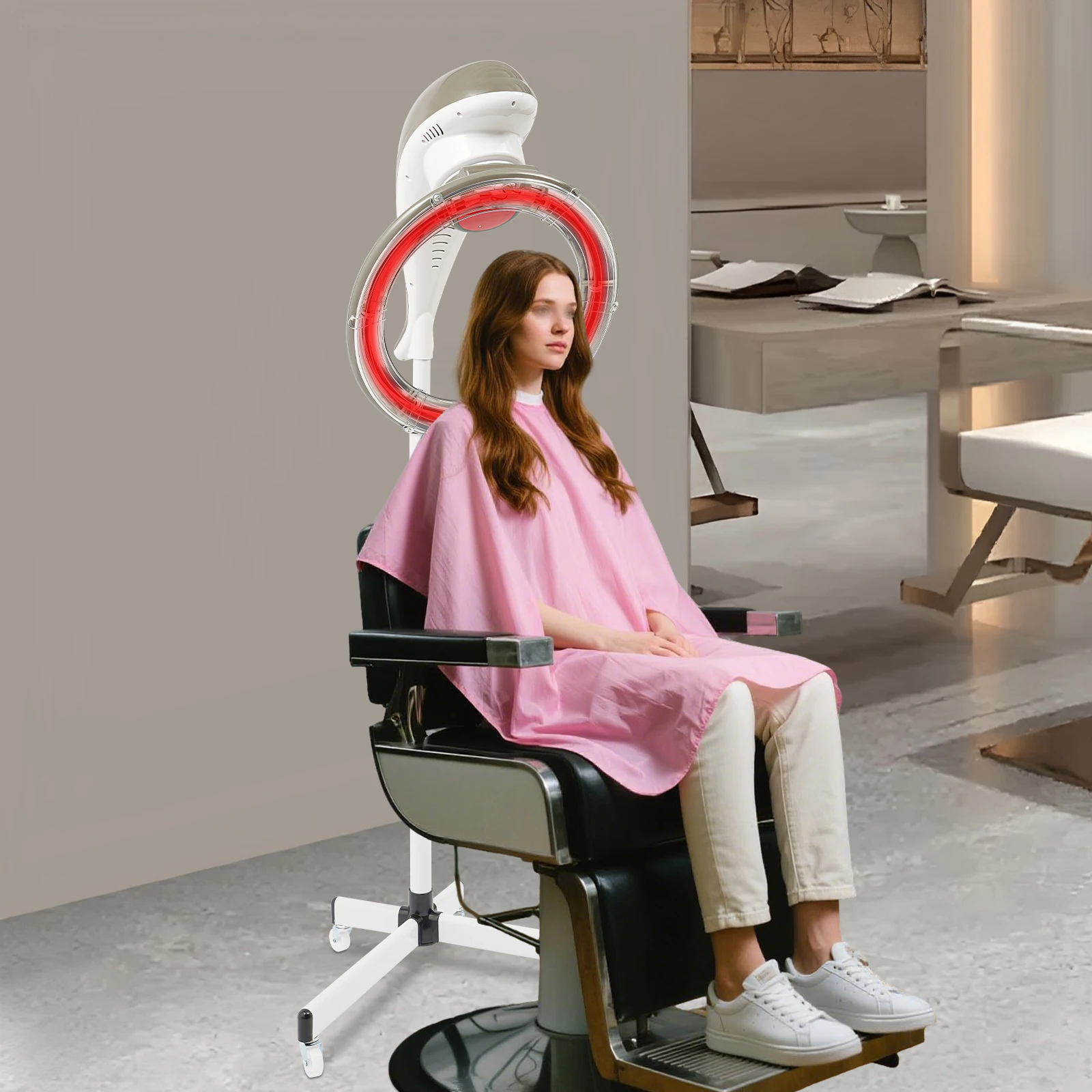 

Процессор для химической завивки волос, профессиональная подставка для салонного фен, подставка для свободной регулировки, инфракрасный серый фен