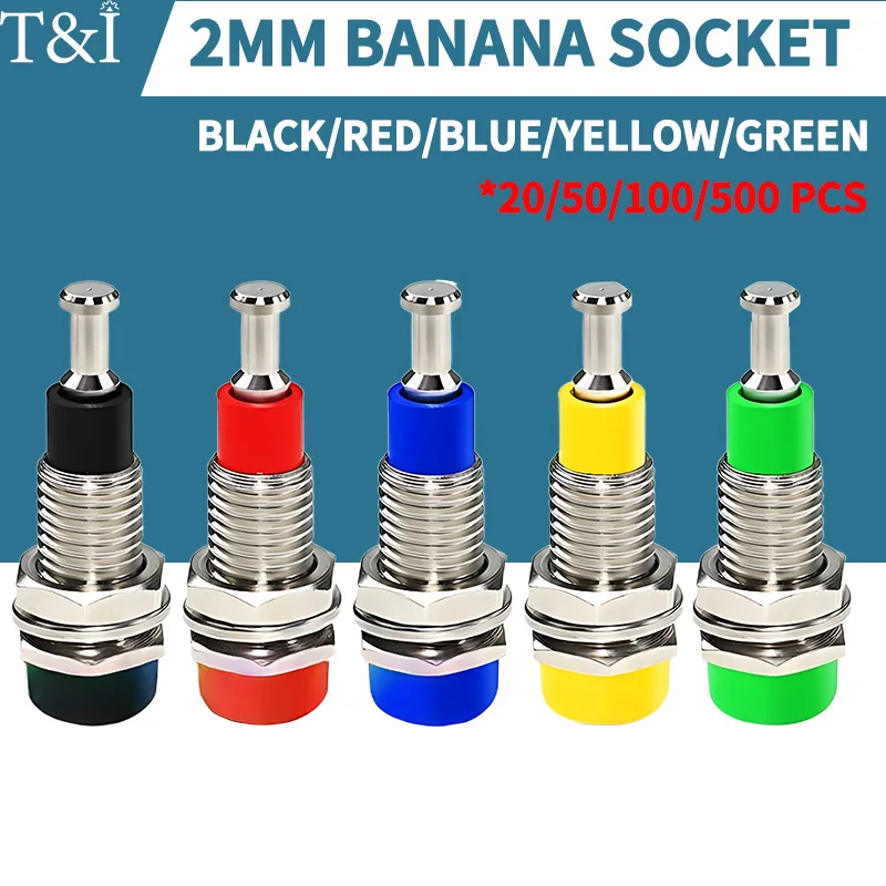 

2mm Banana Socket Jack with Protective Cover—Suitable for Audio Equipment and Panel Testing. Choose from Various Colors