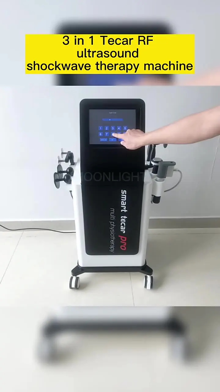 Portable Physiotherapy Electromagnetic Shockwave Equipment 3 in 1 Physical Therapy Equipment Tecar Ultrawave and Tecar CET RET