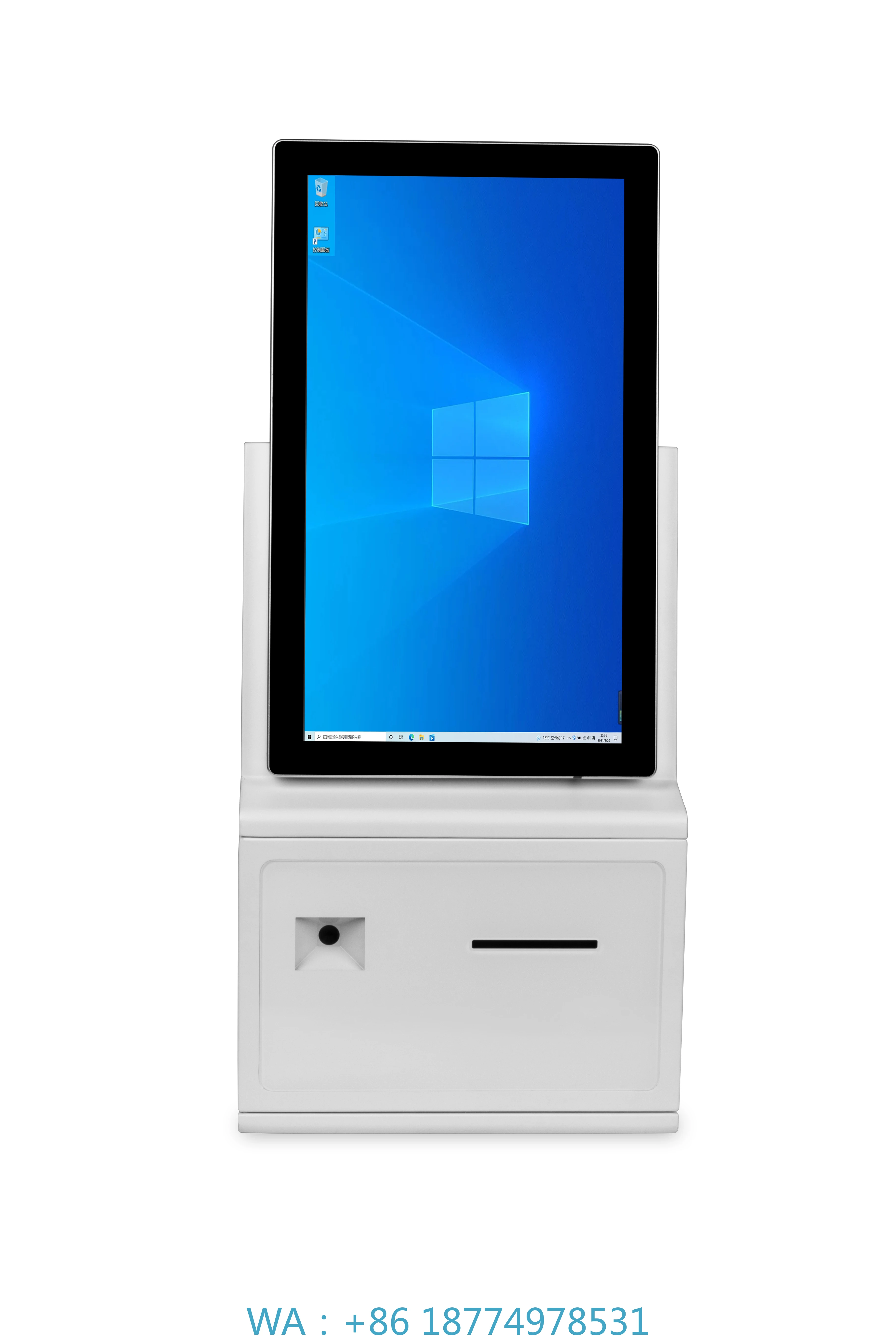 Printer QR Code Scanner SDK Capacitive Touch Screen 23.8 Inch Payment Kiosk Restaurant Self-Service Ordering Machine Thermal