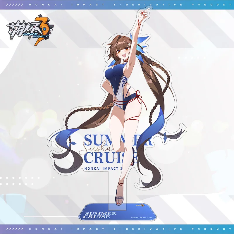 Game Honkai Impact 3rd Cosplay Figure SUMMER CRUISE tema berdiri Misteln Elysia Kiana Bronya Mei suhang ARCA akrilik Anime Co