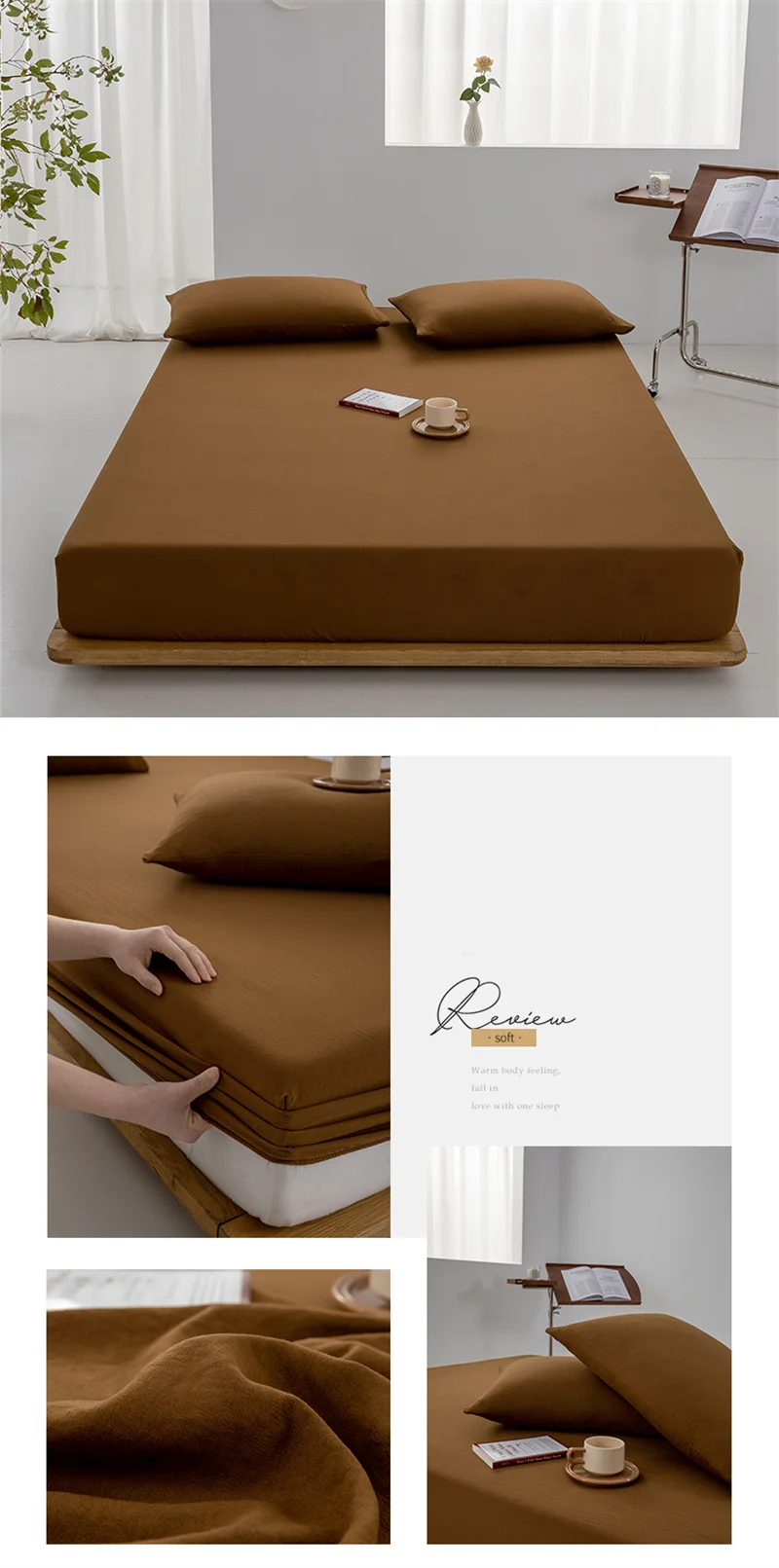 Soft Cotton Fitted Sheet Single Double King Queen Size Mattress Cover with Elastic Band Bed Sheet Bed Linens 100/120/150/180/200