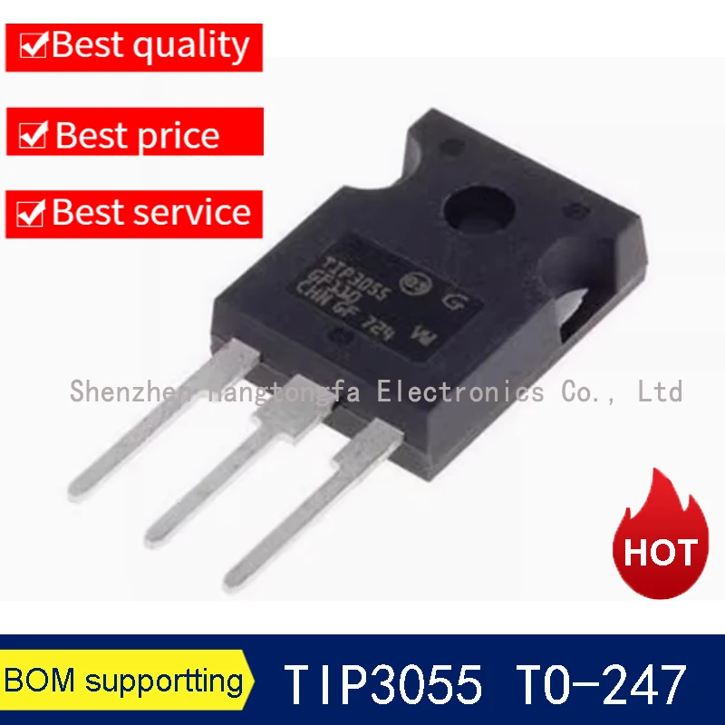5 개/몫 TIP3055 3055 TO-247 15A 100V DIP 달링턴 고전력 트랜지스터