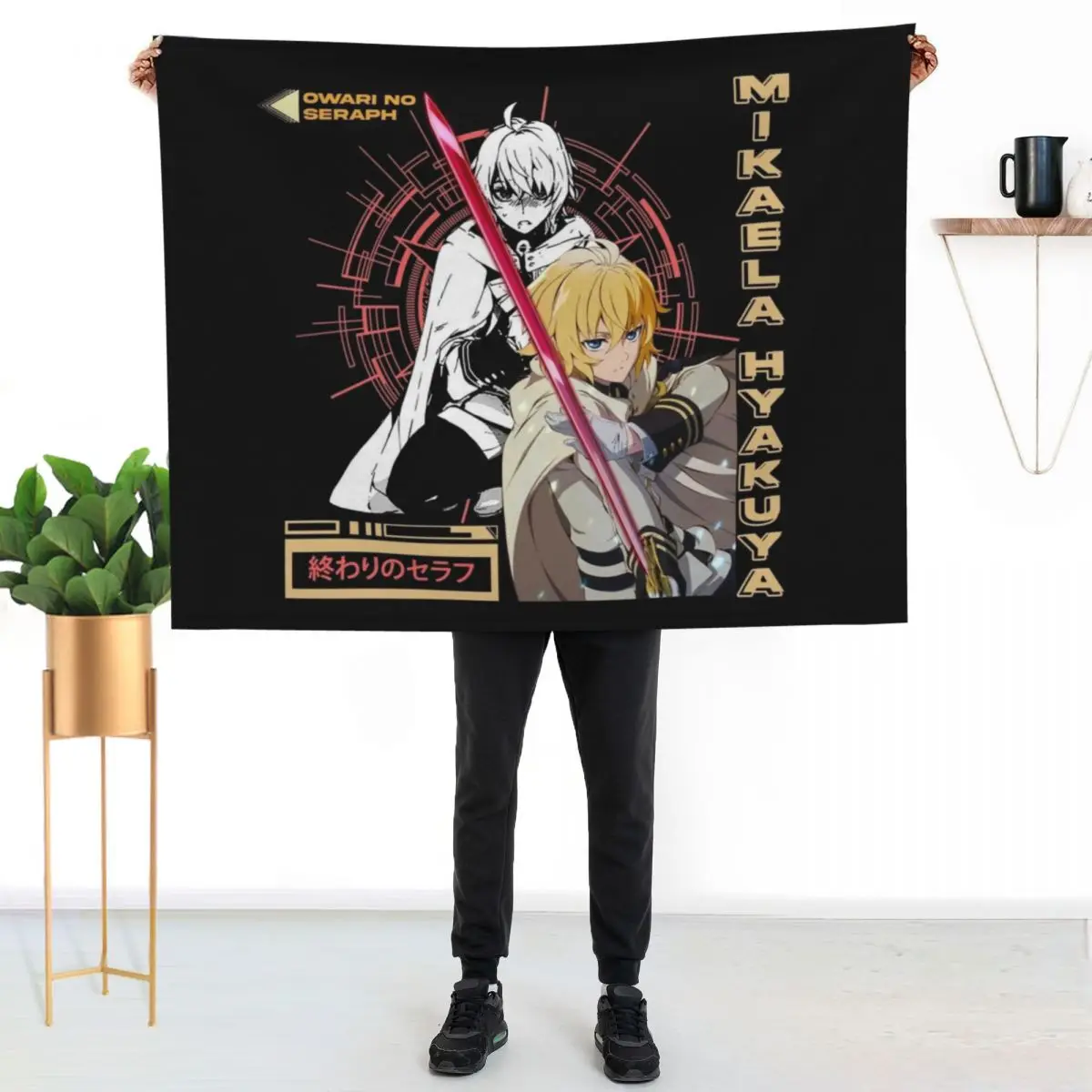 

Owari no Seraph | Mikaela Hyakuya 3 Throw Blanket All Season Soft Lightweight Blanket for Home