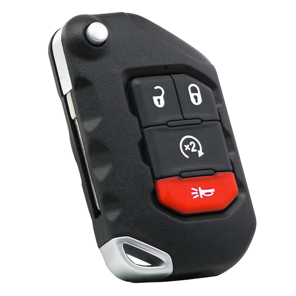 2/3/4 Button 433MHz Flip Smart Remote Car Key For Jeep Wrangler Gladiator 7939M HITAG AES 4A Chip OHT1130261Uncut Blade No logo