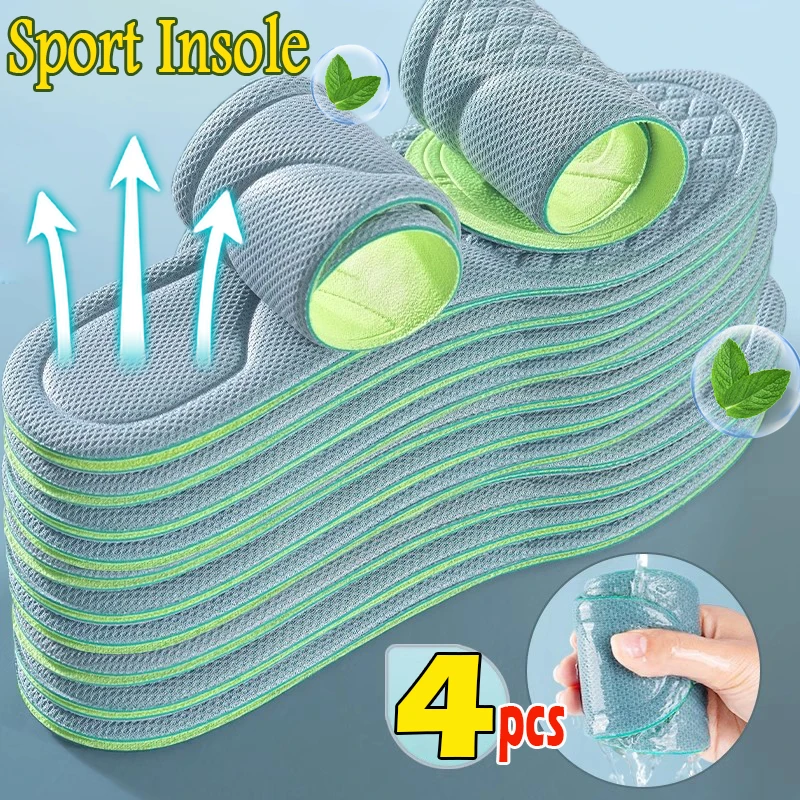 

4pcs Memory Foam Orthopedic Insoles Deodorizing Insole for Shoes Sports Absorbs Sweat Antibacterial Shoe Pads Accessories