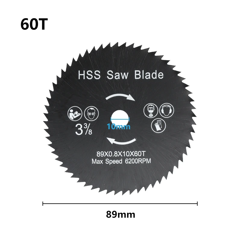 CMCP HSS Saw Blade 89x10mm 44T/60T  Circular Saw Blade Nirtide Coated Wood Metal Cutting Tool Saw Disc