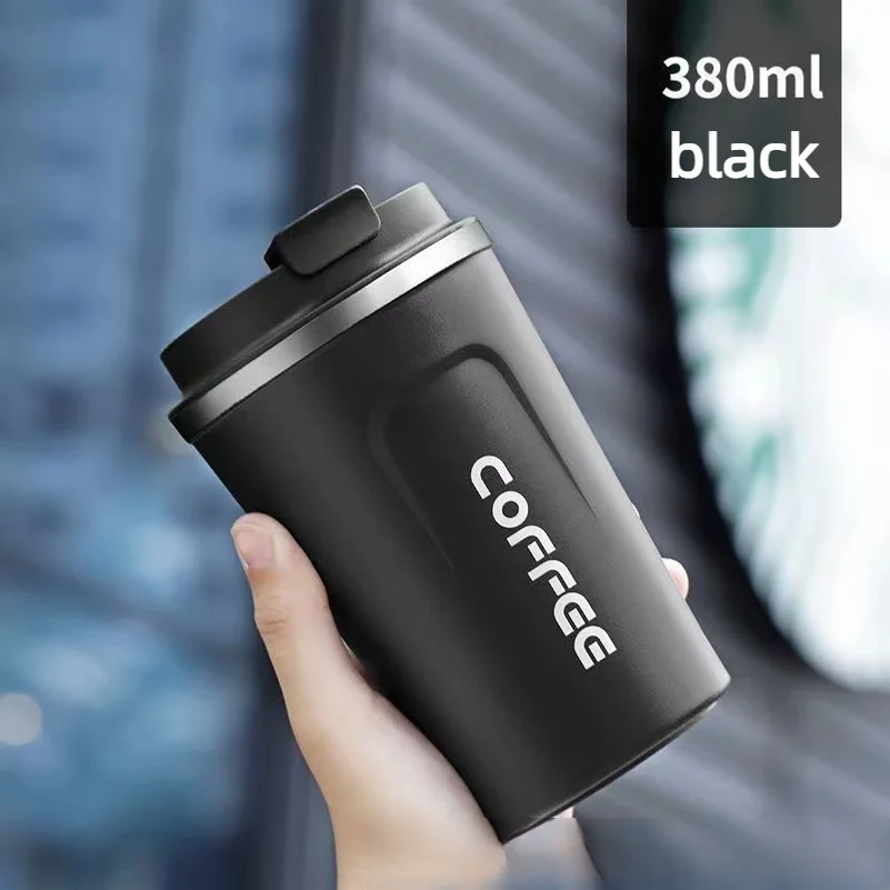 Crossstainlessteelinsulated cupdouble-layervacuumfliptopcoffeecupstylisdesignsuitablforcouplesad canbeused as a car water bottle
